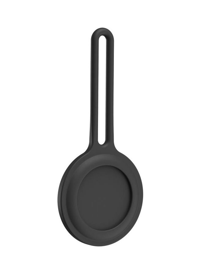 BGM - Shockproof Anti-Scratch Silicone Soft Case with Hanging Strap For Apple AirTag Dark Grey - Image 1