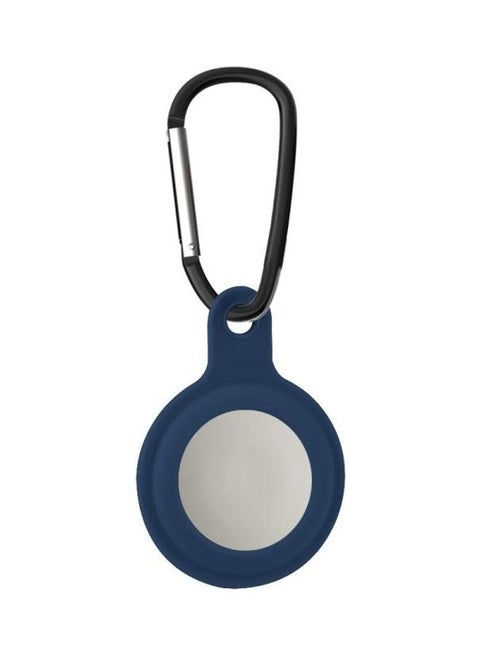 Shockproof Anti-Scratch Silicone Soft Case with Keychain Ring For Apple AirTag Dark Blue