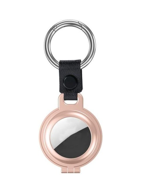 Shockproof Anti-Scratch Aluminum Alloy Case With Keychain For Apple AirTag Rose Gold