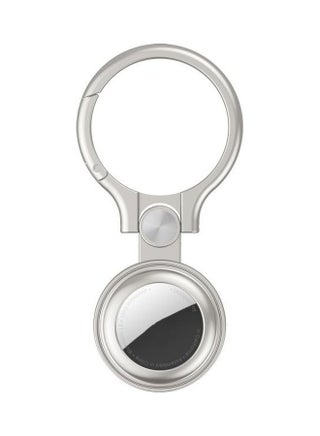 Shockproof Anti-Scratch Full Metal Case Cover With Keychain Ring Loop For Apple Apple AirTag Silver - v1631104318/N50686427A_1