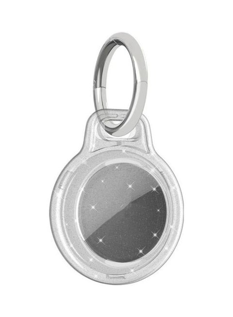 Shockproof Protective Cover Case with Keychain Hook Loop For Apple AirTag Glitter Grey