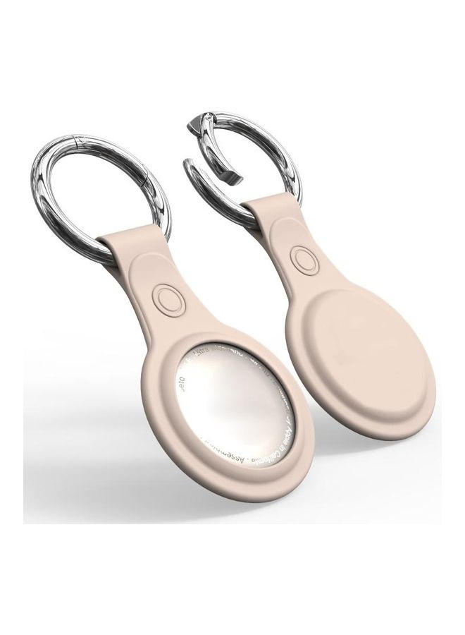 BGM - Anti-Scratch Frosted TPU Shockproof Protective Cover Soft Case with Keychain Ring Loop For Apple AirTag Gold - Image 1