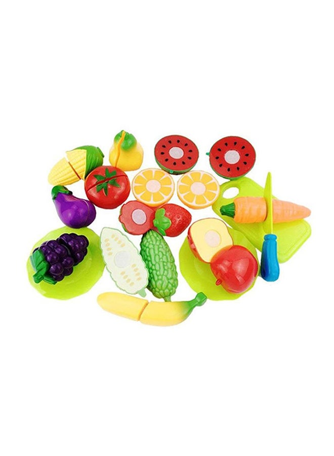 Beauenty - 16- Piece Classic Cutting Vegetables And Fruit Kitchen Toy Set For Kids, 3+ Years 10x4.5x4.5cm - Image 1