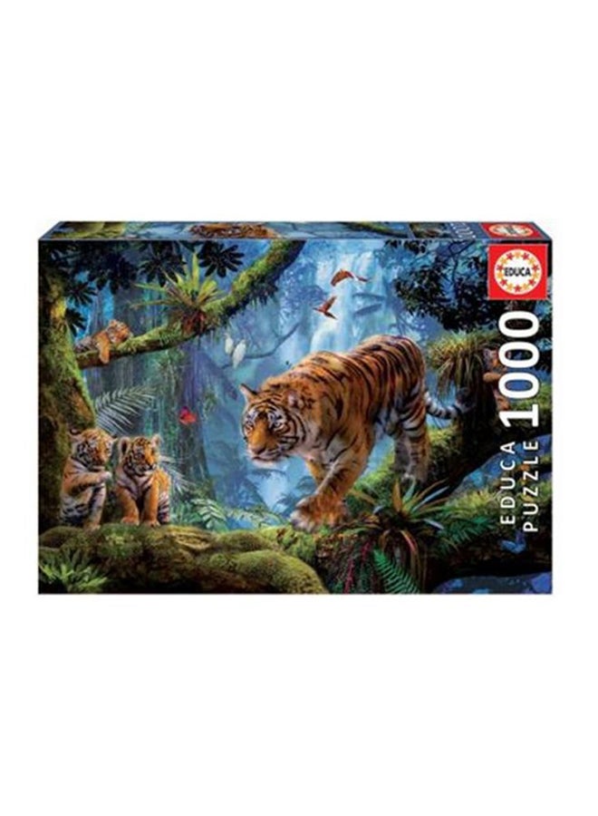 EDUCA 1000-Piece Tigers In The Tree Floor Puzzle Set 17662 - Image 1