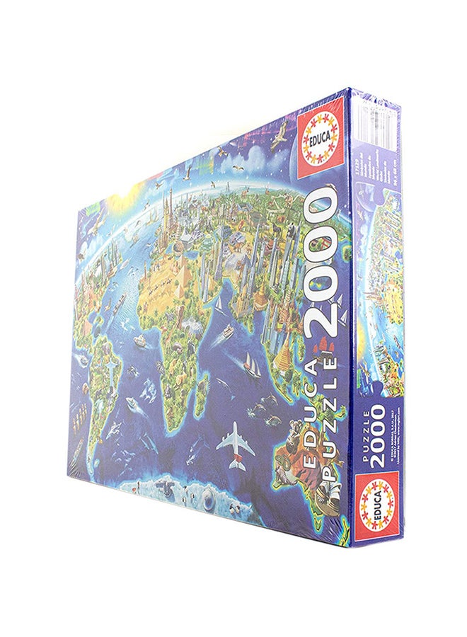 ايديوسا لعبة أحجية معالم الكرة الأرضية للأطفال من 2000 قطعة - Image 1