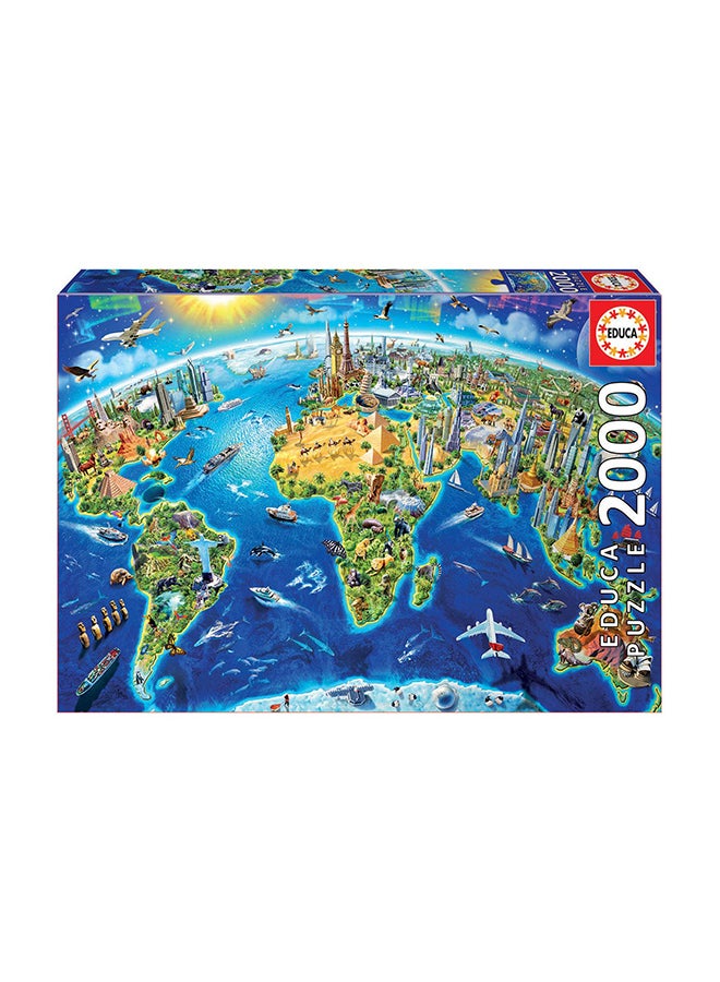 ايديوسا لعبة أحجية معالم الكرة الأرضية للأطفال من 2000 قطعة - Image 2