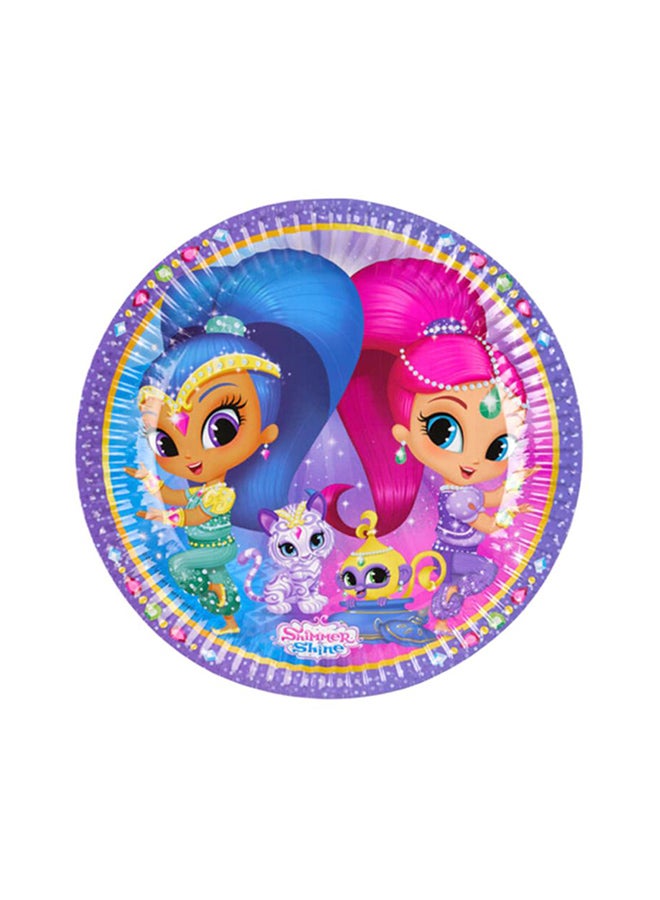 ريزكولر طقم أطباق حفلات بطبعة عبارة "Shimmer And Shine" من 8 قطع" 9بوصة  - Image 2