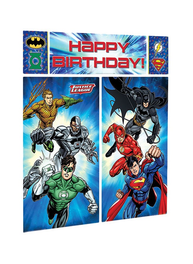 Amscan 5-Piece Justice League Printed Party Banner Set Birthday Decorations Party Supplies - Image 1