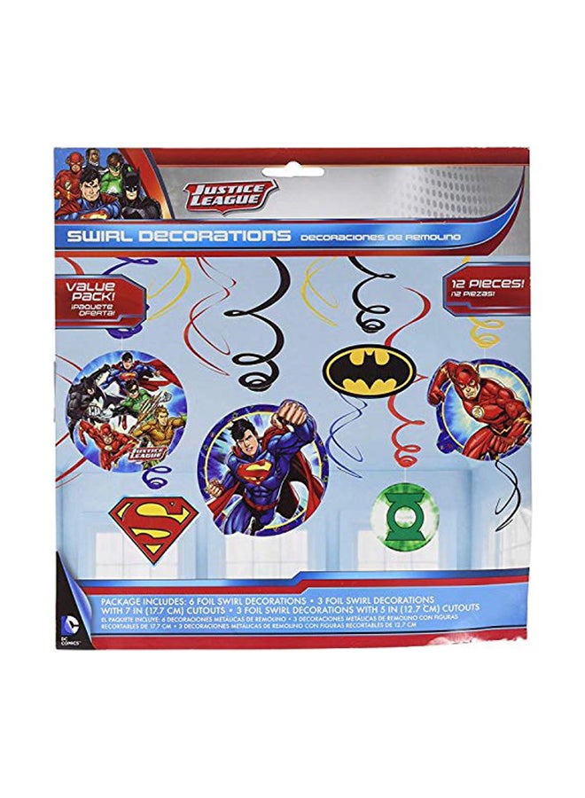أمسكان مجموعة قطع لديكور الحفلات بطرف دوار وتصميم مستوحى من فيلم "Justice League" ومكونة من 12 قطعة - Image 1