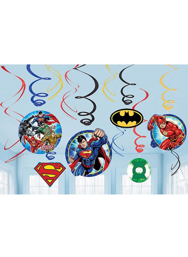 أمسكان مجموعة قطع لديكور الحفلات بطرف دوار وتصميم مستوحى من فيلم "Justice League" ومكونة من 12 قطعة - Image 2