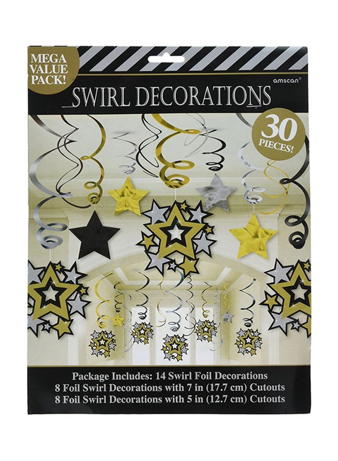 Amscan 30-Piece Hollywood Swirls Decoration Mega Value Pack for Birthday Party Decorations, Party Celebration - Image 1