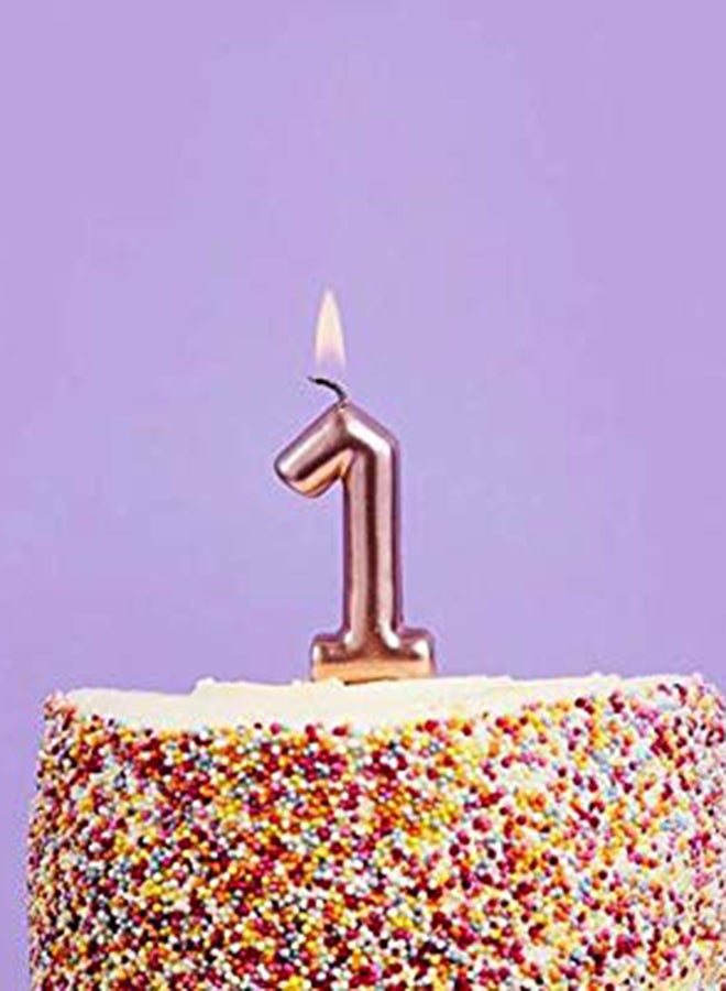 SARVAH Number-1 Gold Colour With Stick Birthday Candle  - Image 3