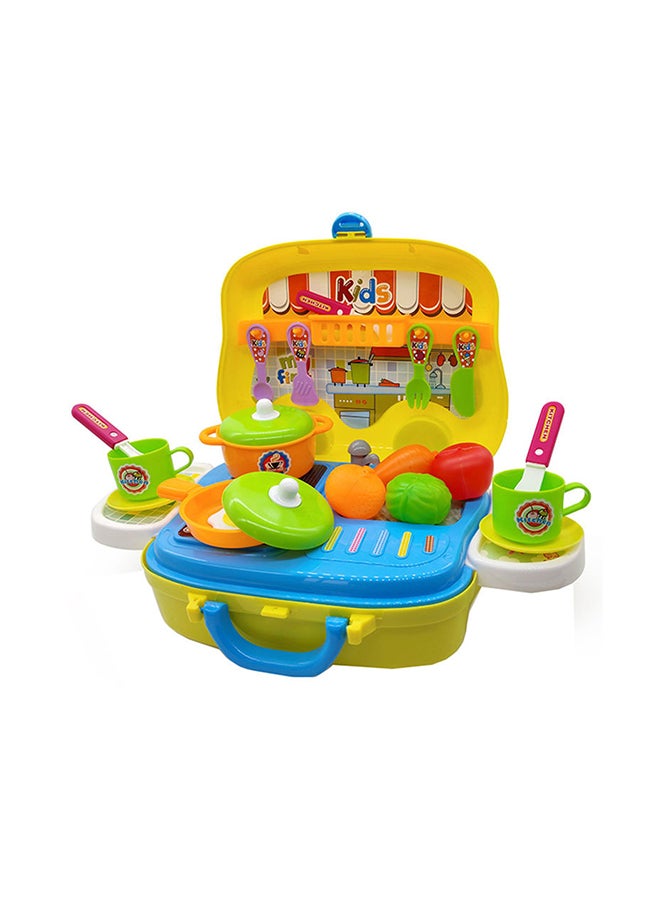 GOOTOY 26-Piece Portable Lightweight Kitchen Cook Roll Suitcase Toy Playset For Kids 28x37.5x25cm  - Image 1