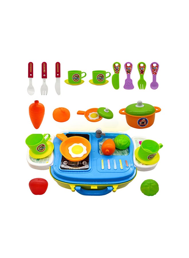 GOOTOY 26-Piece Portable Lightweight Kitchen Cook Roll Suitcase Toy Playset For Kids 28x37.5x25cm  - Image 3