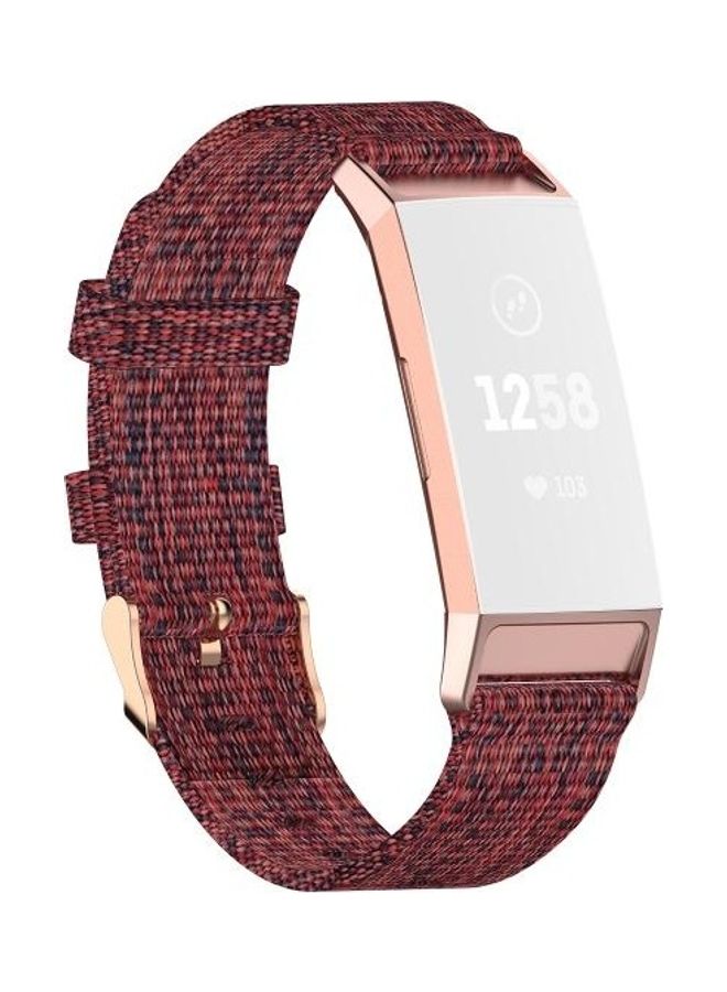 BGM Braided Nylon Replacement Band For Fitbit Charge 4/Charge 3/Charge 3 SE Red - Image 1