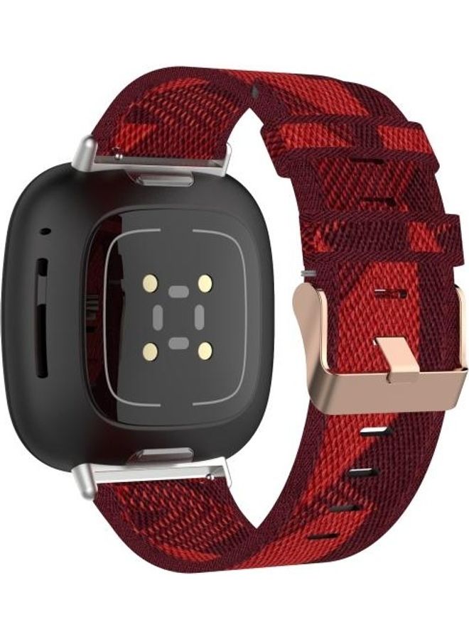 BGM Nylon Replacement Band For Fitbit Versa 3/Sense Red - Image 2