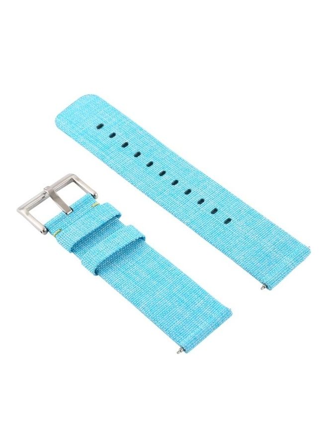 BGM Replacement Simple Fashion Canvas Wrist Strap For Fitbit Versa/Versa 2 Sky Blue - Image 1
