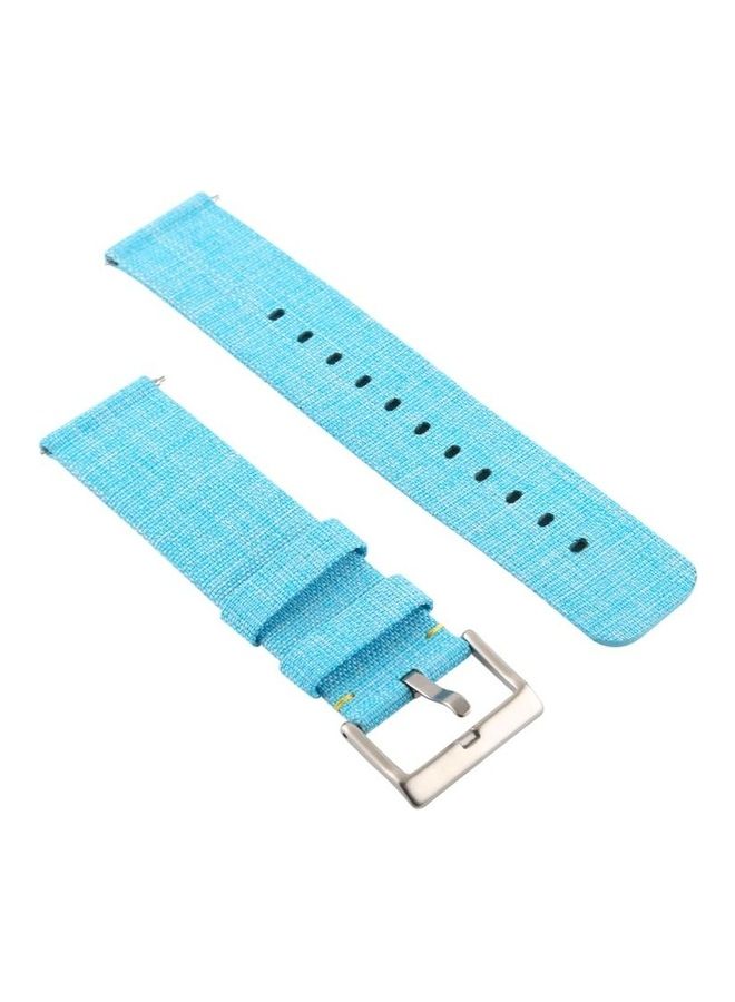 BGM Replacement Simple Fashion Canvas Wrist Strap For Fitbit Versa/Versa 2 Sky Blue - Image 2