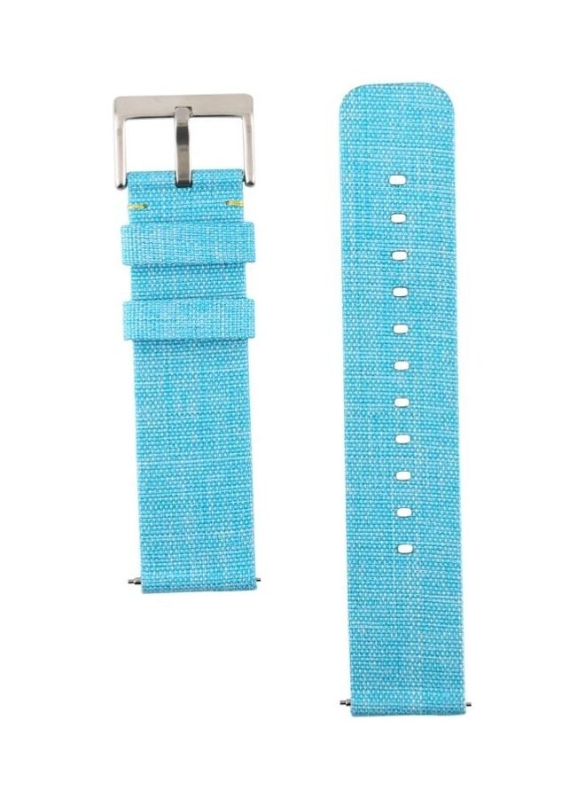 BGM Replacement Simple Fashion Canvas Wrist Strap For Fitbit Versa/Versa 2 Sky Blue - Image 3