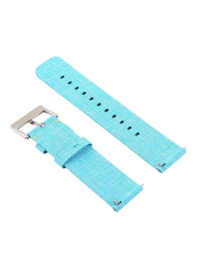 BGM Replacement Simple Fashion Canvas Wrist Strap For Fitbit Versa/Versa 2 Sky Blue - Image 4