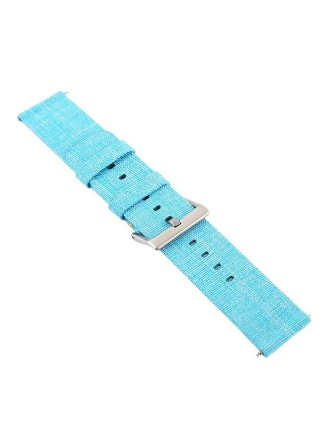 BGM Replacement Simple Fashion Canvas Wrist Strap For Fitbit Versa/Versa 2 Sky Blue - Image 5