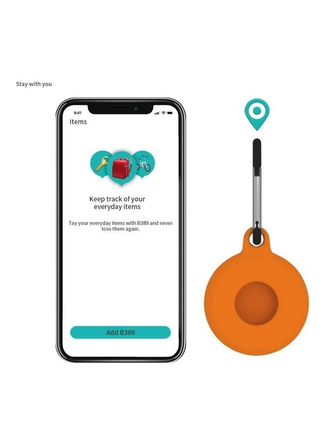 BGM 4-Piece Round Shape Shockproof Anti-Scratch Silicone Protective Case with Carabiner for Apple AirTag Yellow - Image 2