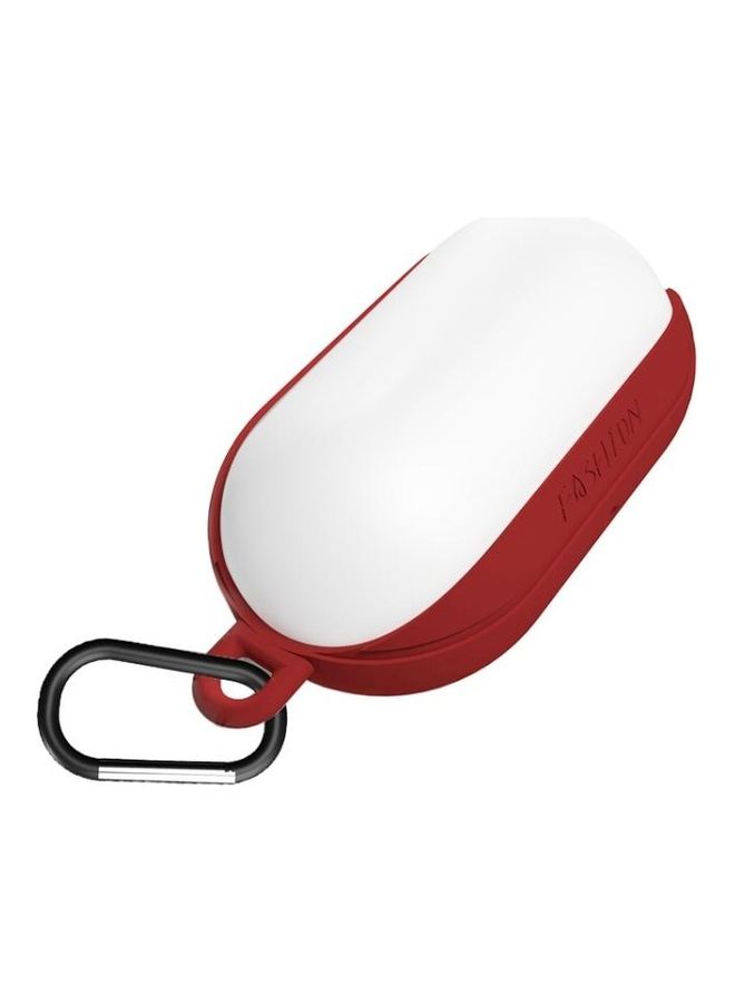 بي جي إم حافظة تخزين واقية مضادة للسقوط من السيليكون لسماعات سامسونج جالاكسي بادز أحمر/ أبيض - Image 1