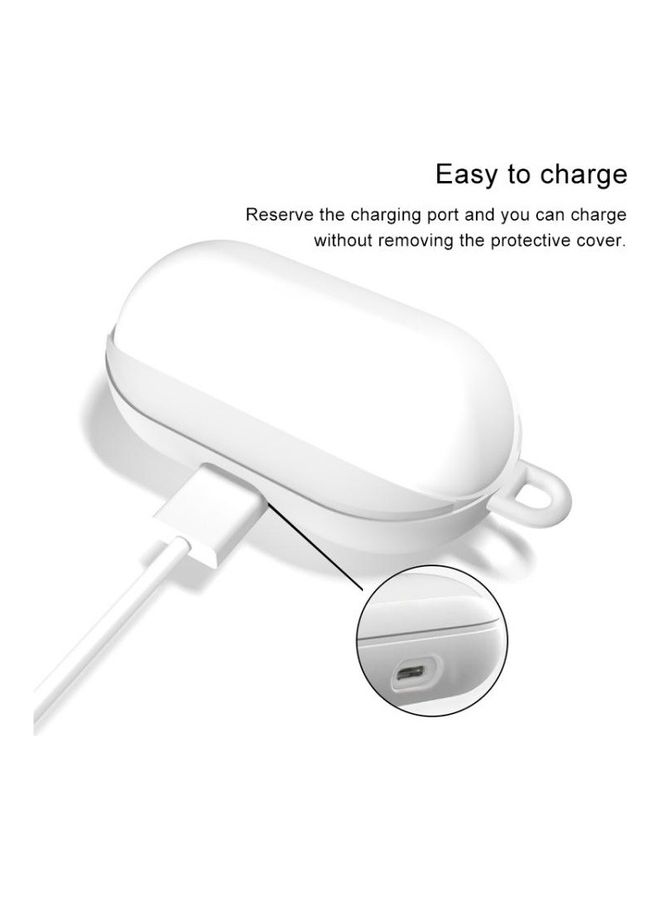 بي جي إم حافظة تخزين واقية مضادة للسقوط من السيليكون لسماعات سامسونج جالاكسي بادز أحمر/ أبيض - Image 2