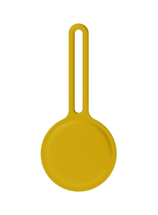 BGM - Shockproof Anti-Scratch Silicone Soft Case with Hanging Strap For Apple AirTag Yellow - Image 1