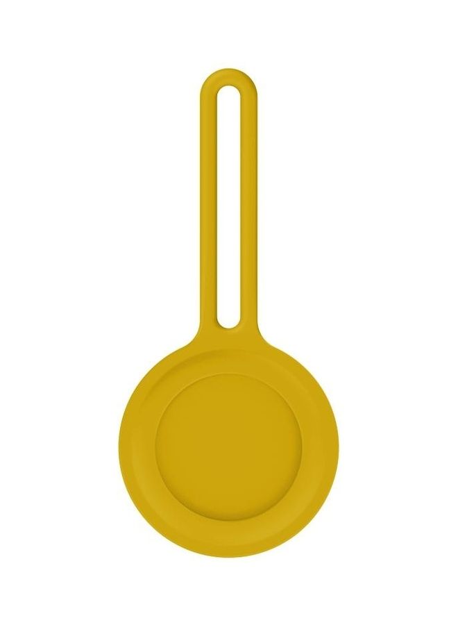BGM - Shockproof Anti-Scratch Silicone Soft Case with Hanging Strap For Apple AirTag Yellow - Image 1