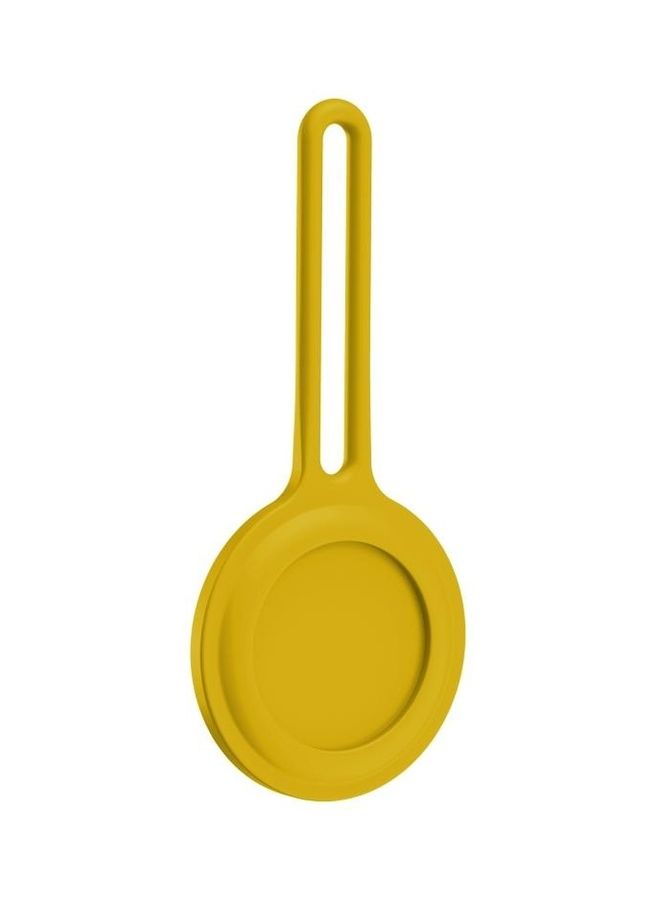 BGM - Shockproof Anti-Scratch Silicone Soft Case with Hanging Strap For Apple AirTag Yellow - Image 1