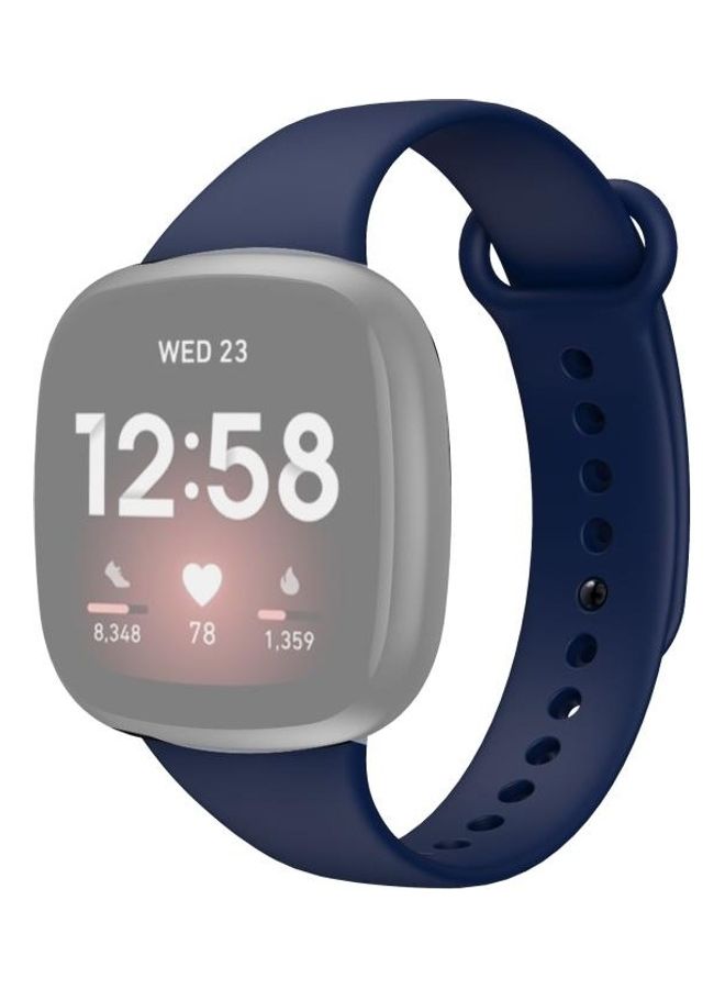 BGM Silicone Replacement Band For Fitbit Versa 3 Midnight Blue - Image 1
