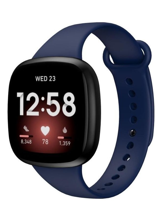 BGM Silicone Replacement Band For Fitbit Versa 3 Midnight Blue - Image 4