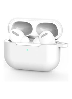 Silicone Wireless Earphone Protective Case Cover With Lanyard Hole For Apple AirPods Pro 3 White