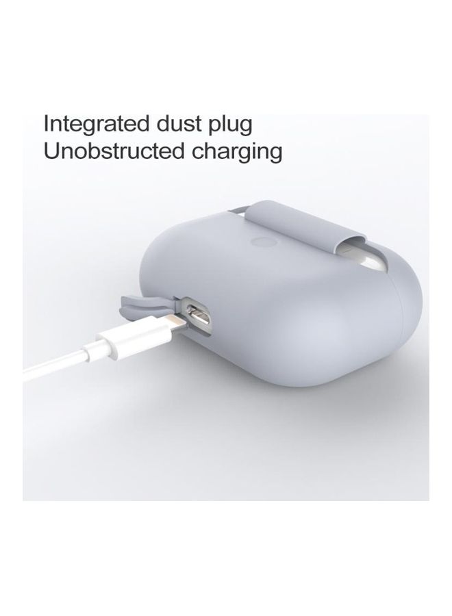 BGM - Silicone Wireless Earphone Protective Case Cover With Lanyard Hole For Apple AirPods Pro 3 White - Image 1