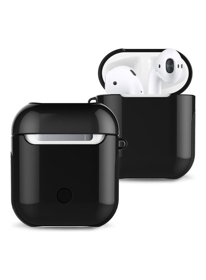 BGM - Varnished PC Bluetooth Earphones Case Anti-Lost Storage Bag For Apple AirPods 1/2 Black - Image 1