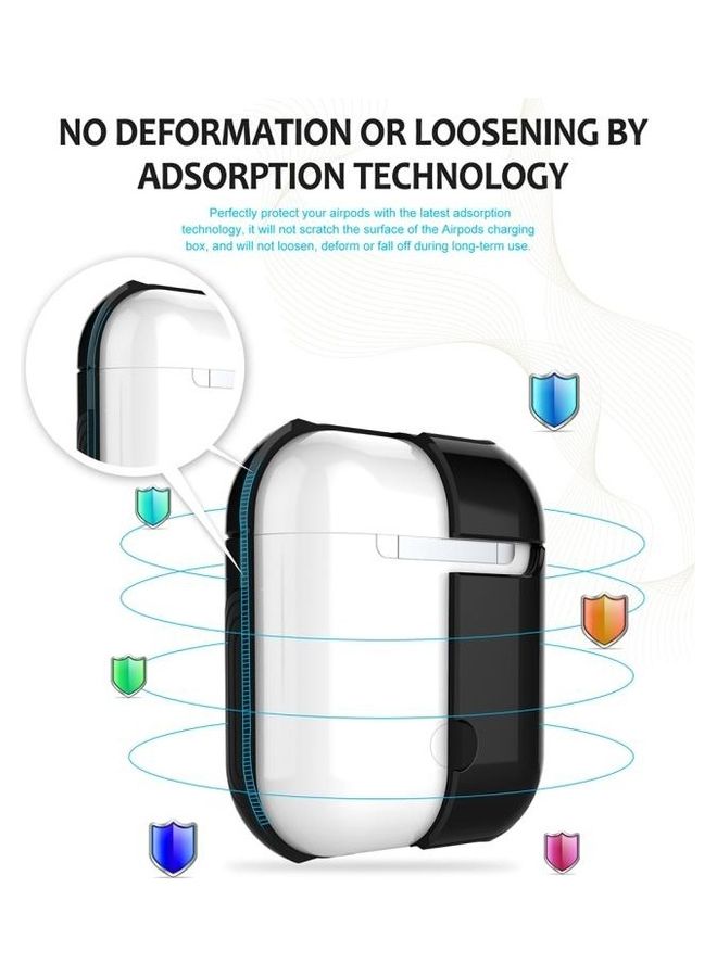 BGM - Varnished PC Bluetooth Earphones Case Anti-Lost Storage Bag For Apple AirPods 1/2 Black - Image 1