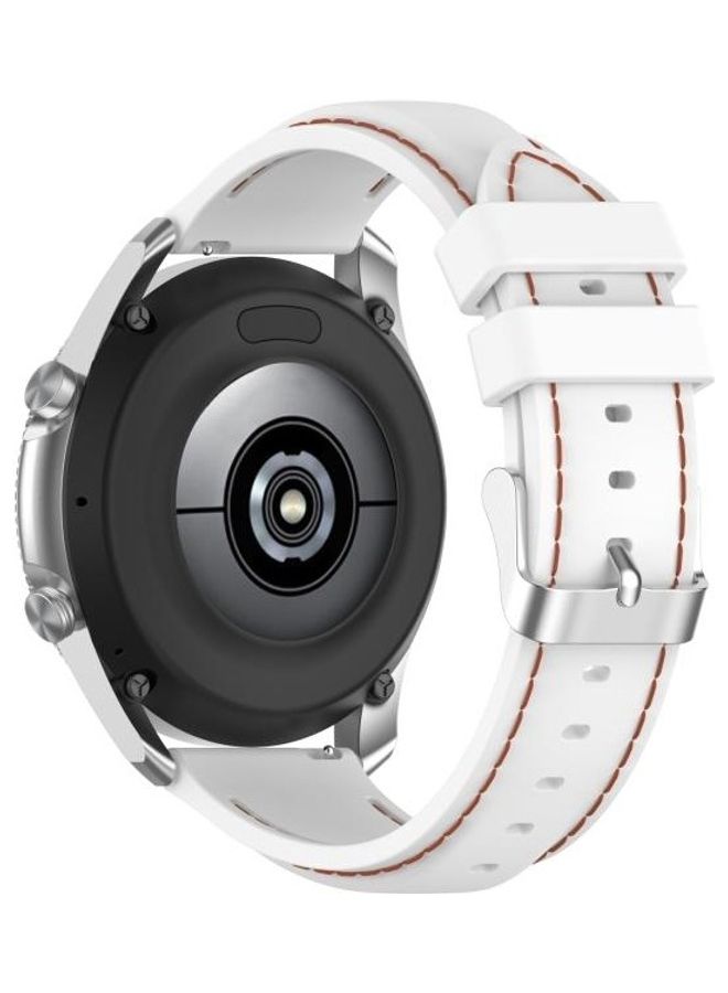 بي جي إم سوار بديل مصنوع من السيليكون مناسب لساعة سامسونج جالاكسي 3 مقاس 45 مم/ جير S3 مقاس 22 مم أبيض - Image 5