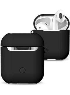 Frosted Rubber Paint And PC Bluetooth Earphones Case Anti-Lost Storage Bag For Apple AirPods 1/2 Black