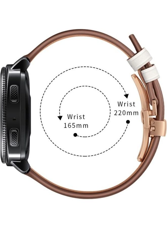 BGM Butterfly Buckle Leather Replacement Strap For Huawei Watch GT2e/GT2 46mm White - Image 4