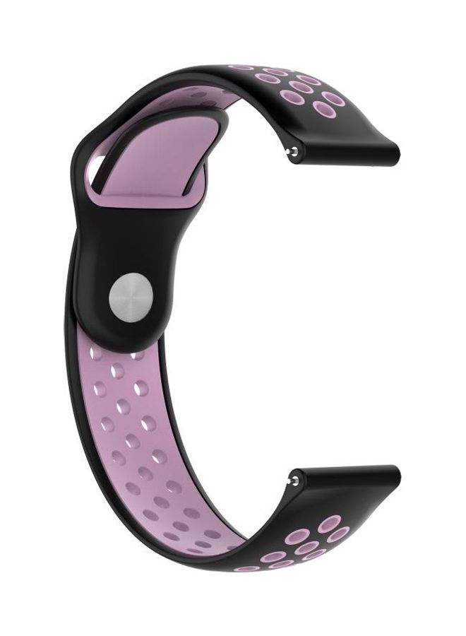 BGM Double Colour Silicone Replacement Band For Huawei Watch Series 1 18mm Black/Purple - Image 3