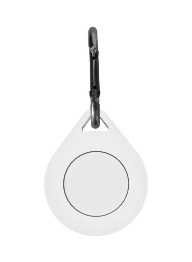 BGM - Shockproof Anti-Scratch Silicone Soft Case With Keychain Ring For Apple AirTag White/Silver - Image 1
