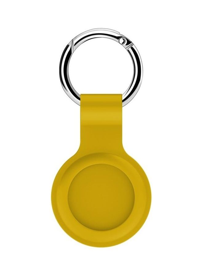 BGM - 2-Piece Shockproof Anti-Scratch Silicone Protective Case with Hook for Apple AirTag Lemon Yellow - Image 1