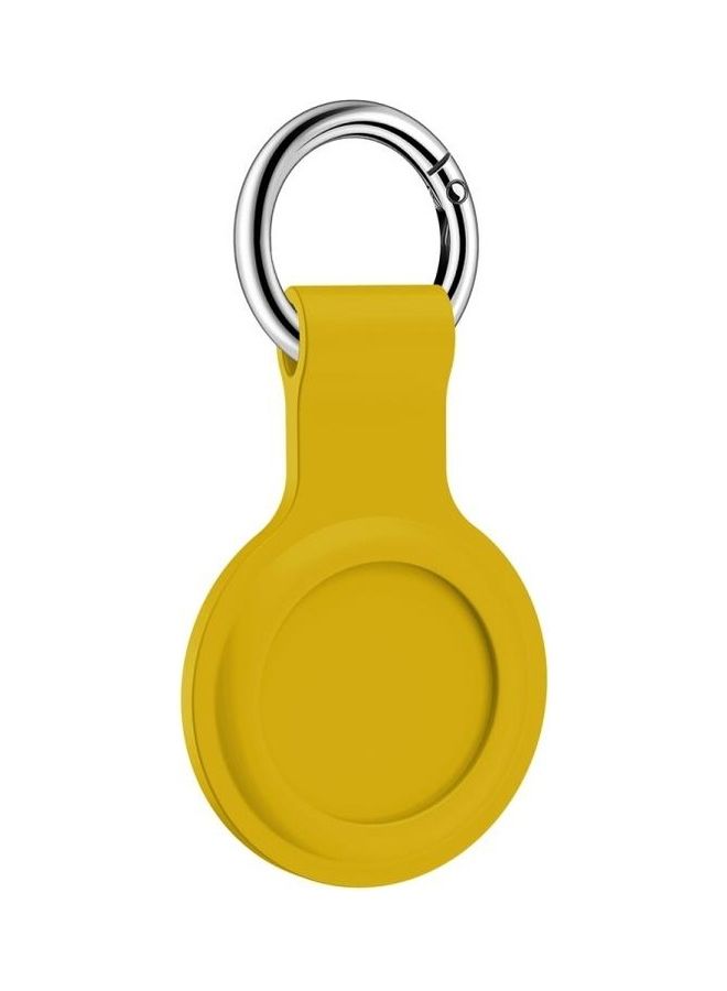 BGM - 2-Piece Shockproof Anti-Scratch Silicone Protective Case with Hook for Apple AirTag Lemon Yellow - Image 1