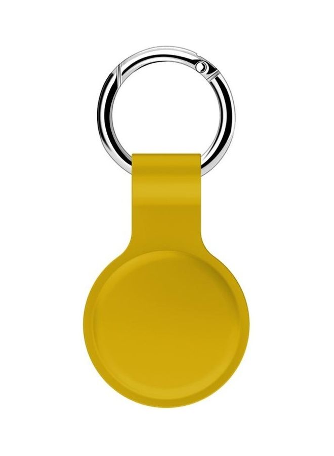 BGM - 2-Piece Shockproof Anti-Scratch Silicone Protective Case with Hook for Apple AirTag Lemon Yellow - Image 1