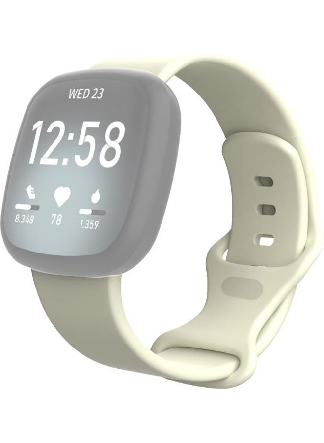 BGM Replacement Silicone Watch Band For Fitbit Versa 3/Sense White - Image 1