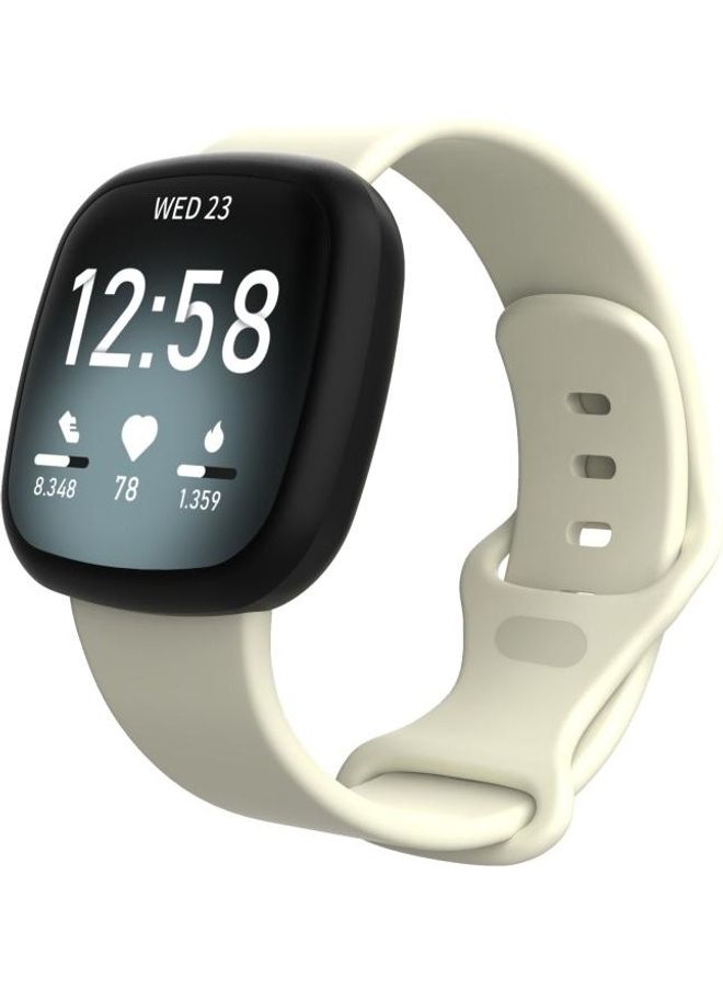 BGM Replacement Silicone Watch Band For Fitbit Versa 3/Sense White - Image 2