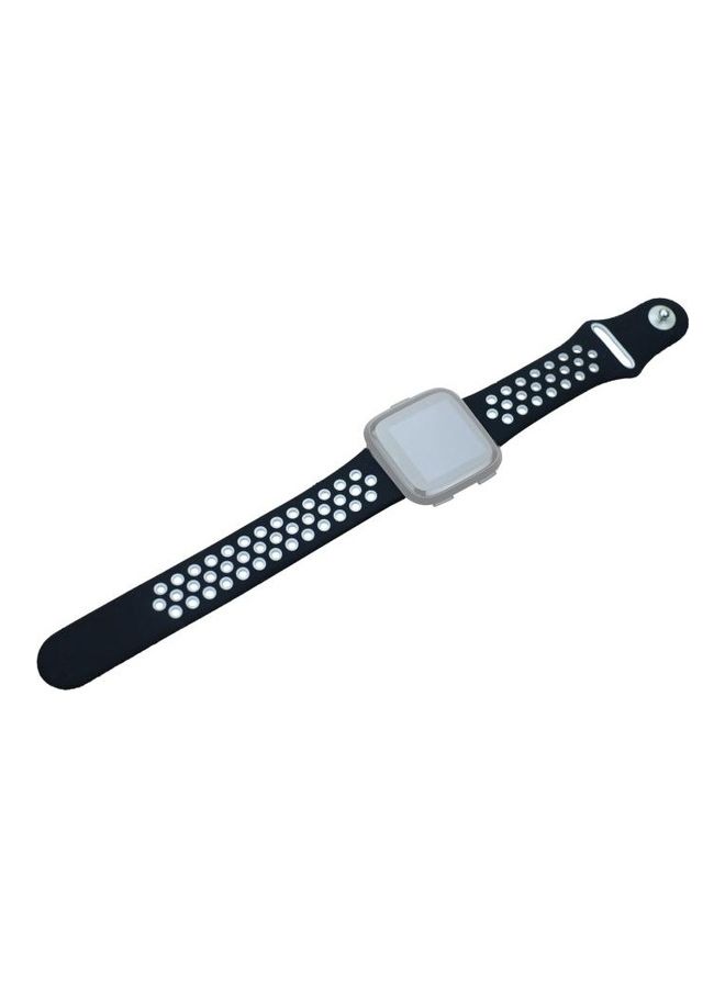 BGM Silicone Replacement Band For Fitbit Versa 3 Black/White - Image 1