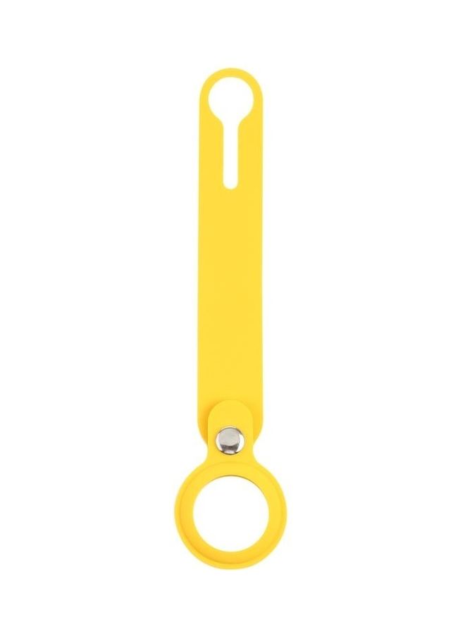 BGM - Shockproof Anti-Scratch Silicone Protective Case Cover with Hang Loop For Apple AirTag Yellow - Image 1