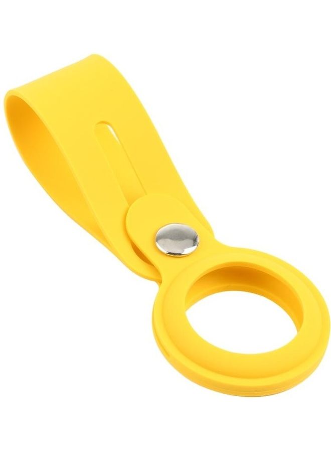 BGM - Shockproof Anti-Scratch Silicone Protective Case Cover with Hang Loop For Apple AirTag Yellow - Image 1